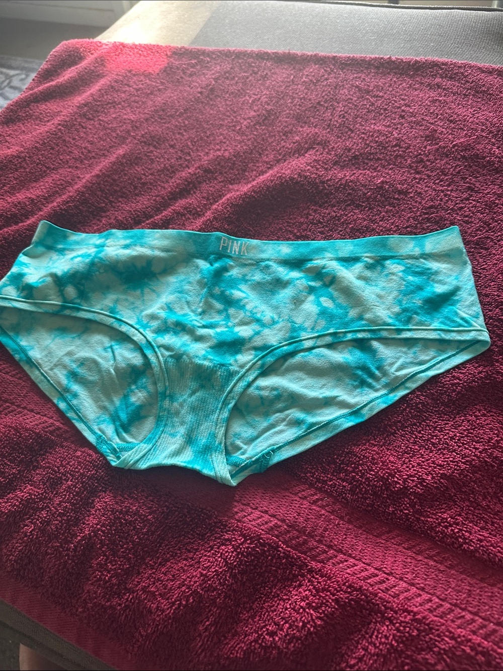 NWOT PINK Victoria's Secret Teal Tie-Dye Hipster Panty